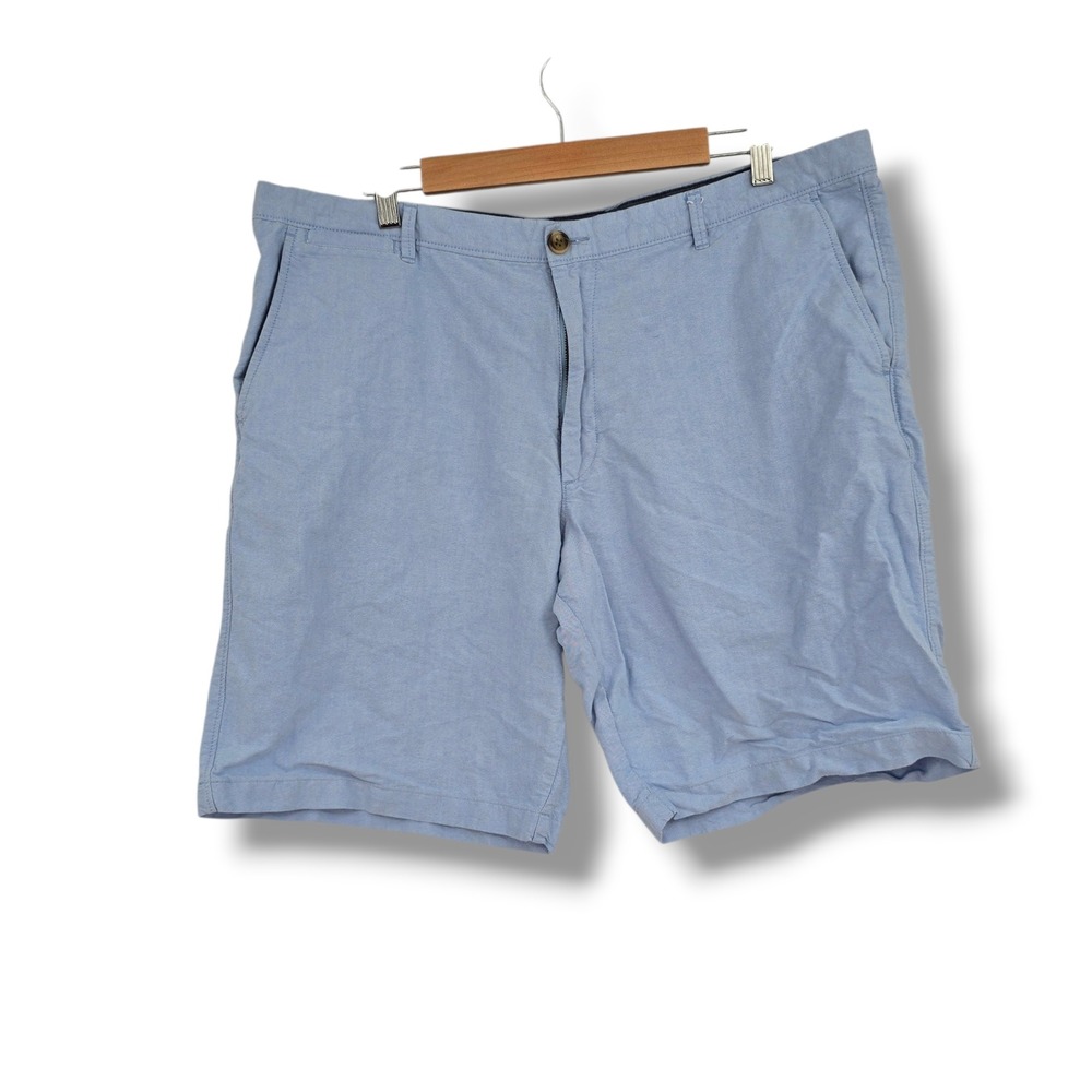 Merona Mens Light Blue Cotton Chino Shorts Size 40 Flat Front Summer Casual